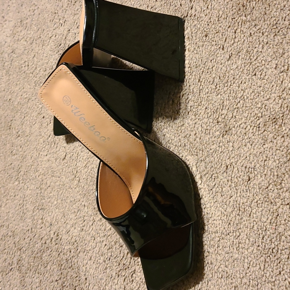 Patent leather heels